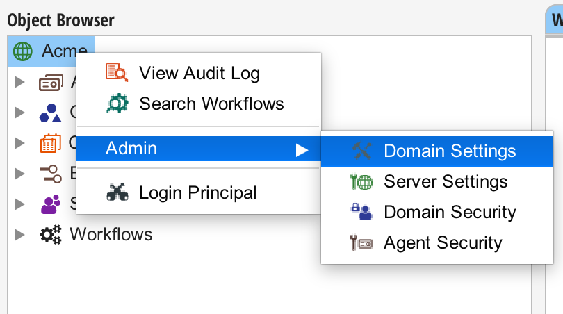 Domain Settings