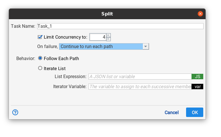 Split configuration