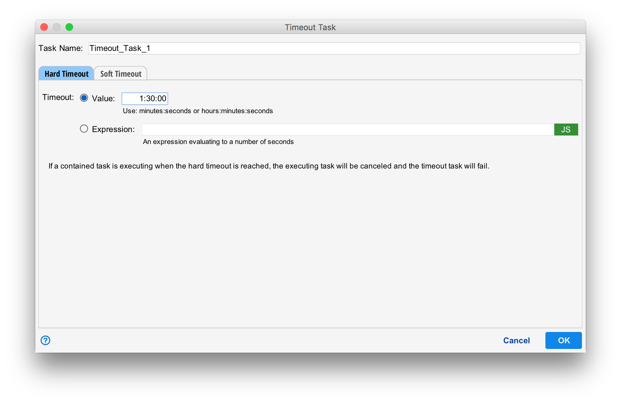 Timeout configuration